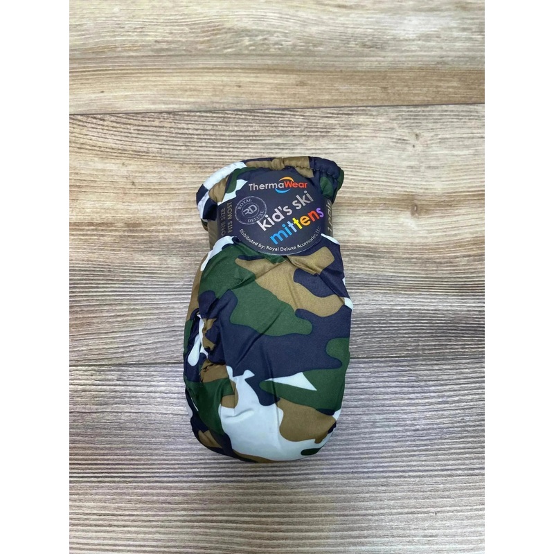 NEW ThermaWear Kid’s Ski Green Camo Mittens OSFM (1-3Y)