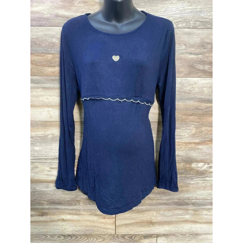 Vertbaudet Long Sleeve Nursing Shirt Navy sz Large