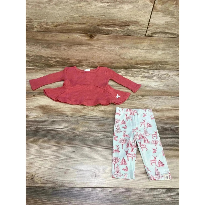 Burt’s Bees Baby 2pc Thermal Top & Leggings Pink sz Newborn
