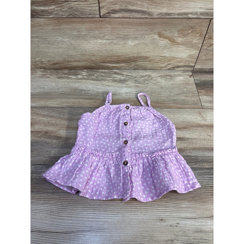 Cat & Jack Muslin Polka Dot Top Pink sz 2T Pink 2T