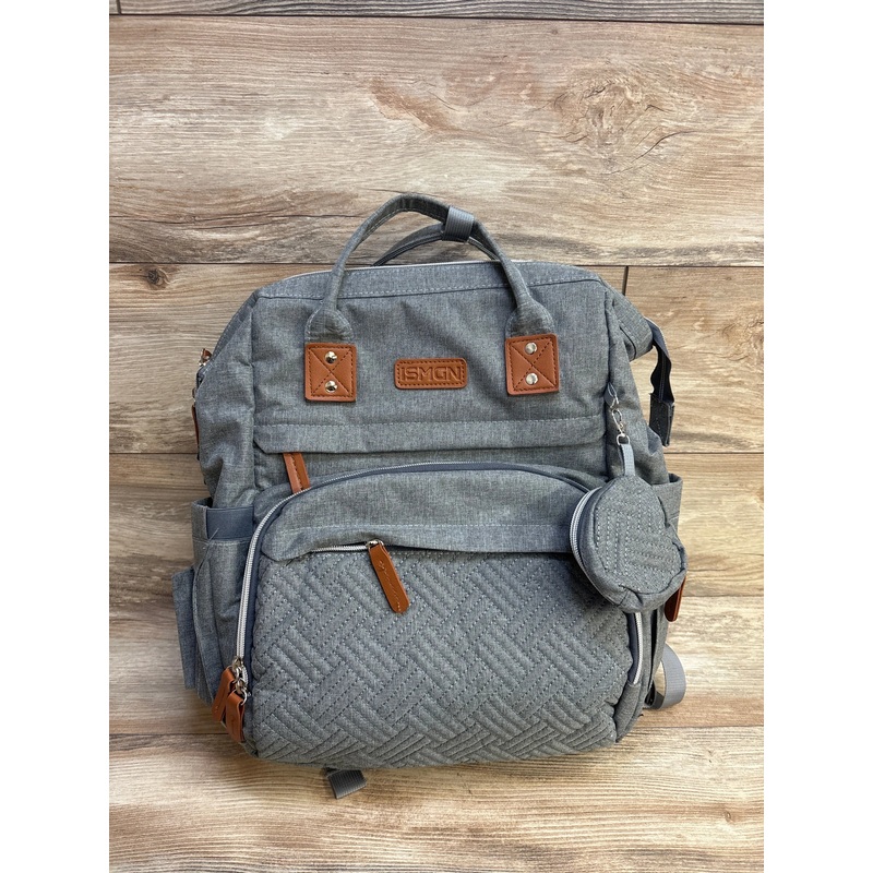 ISMGN Diaper Bag Backpack with Changing Station, Grey