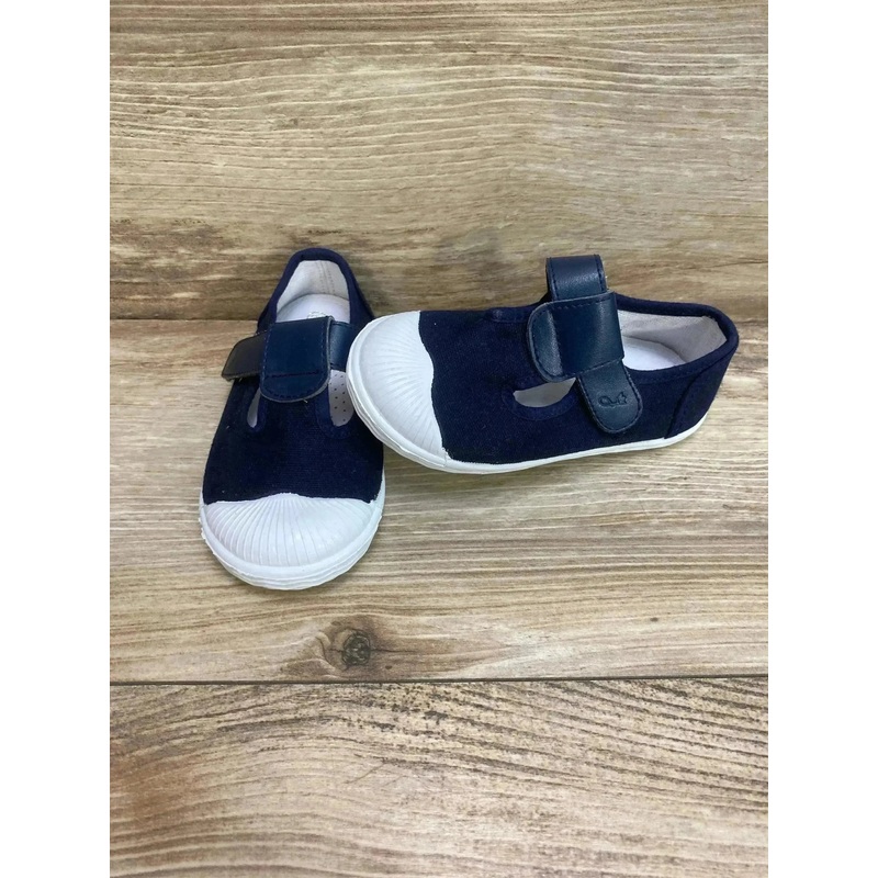 Jacadi Paris Girls Navy Blue Canvas Shoes sz 7c