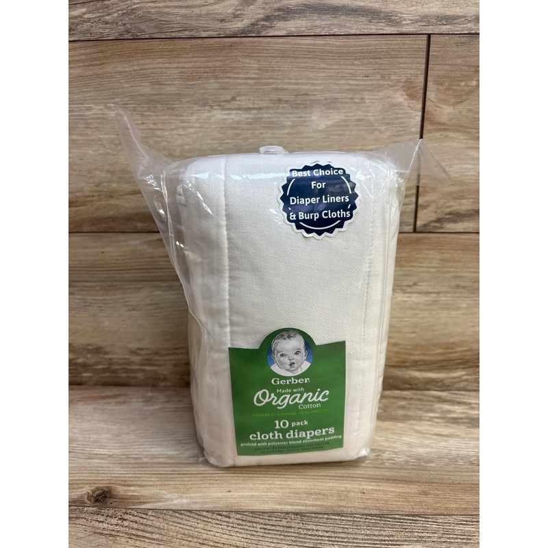 NEW Gerber Organic 10pk Cloth Diapers