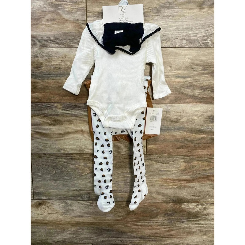 NEW RZ by Rachel Zoe 4pc Ribbed Bodysuit Set White sz 3-6m