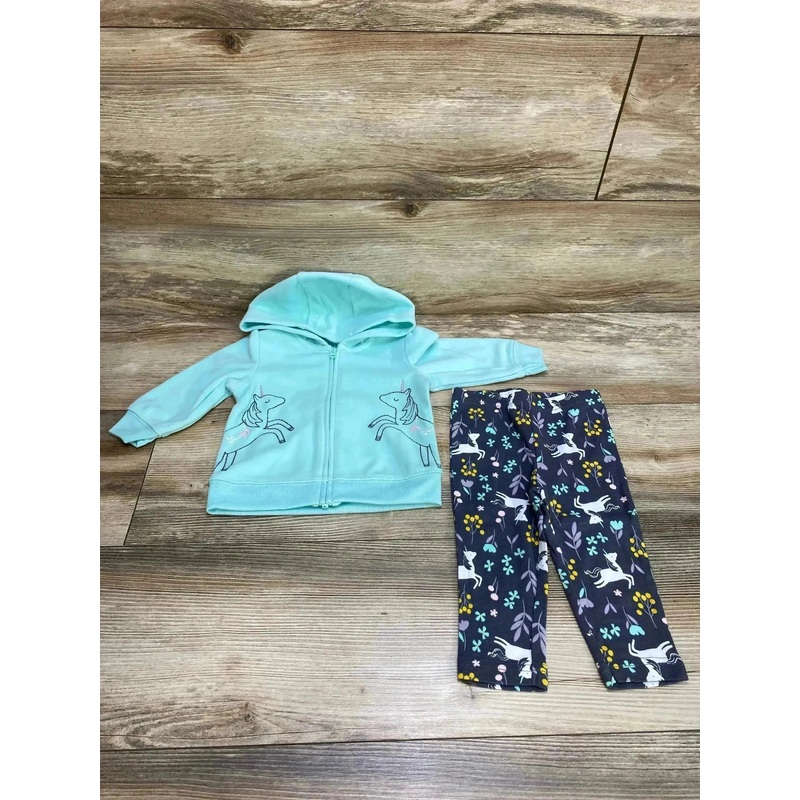 Simple Joys 2pc Fleece Hoodie & Leggings Mint sz 3-6m