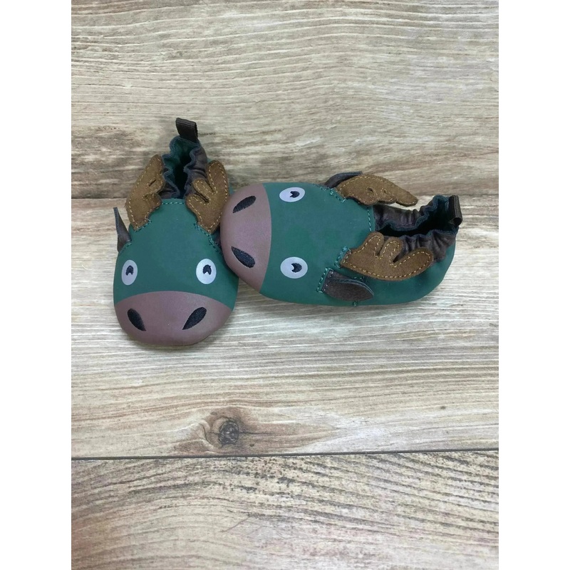 Wonder Nation Baby Boys Forest Animal Moose Slippers Green Sz 4c