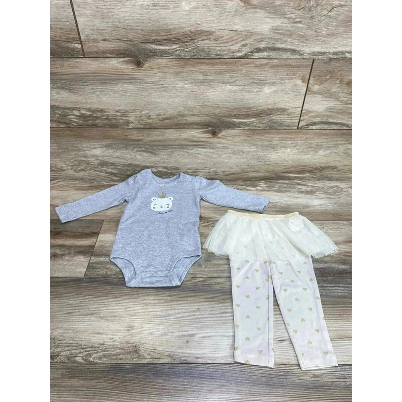 Carter’s 2pc Born To Shine Bodysuit & Skeggings Grey sz 12m