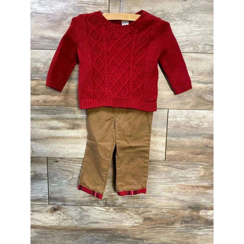 Carter’s 2pc Cable Knit Sweater & Pants Red sz 12m