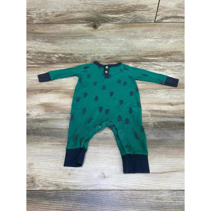 Cat & Jack Henley Tree Print Coverall Green sz 3-6m