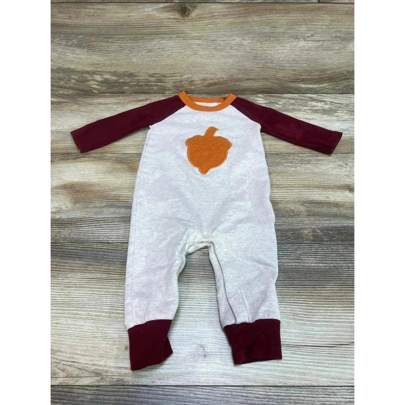 Cat & Jack Raglan Acorn Coverall Burgundy sz 3-6m