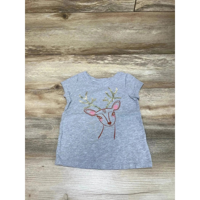 Cat & Jack Reindeer Shirt Grey sz 2T