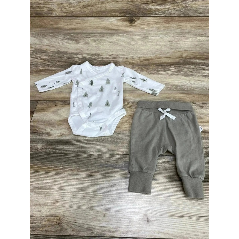 Firsts by Petit Lem 2pc Tree Print Bodysuit & Pants White sz Newborn