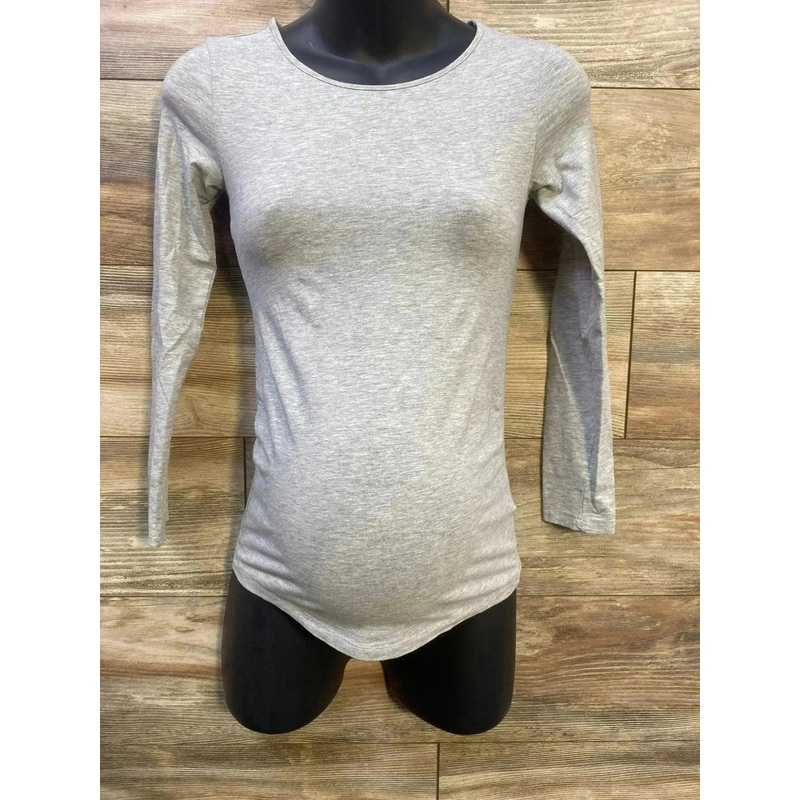 H&M Mama Ruched Shirt Grey sz XS