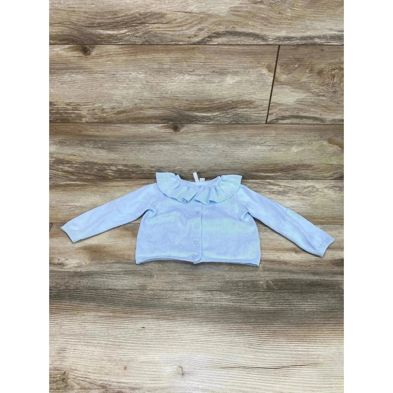 Janie and Jack Ruffle Collar Cardigan Blue sz 18-24m
