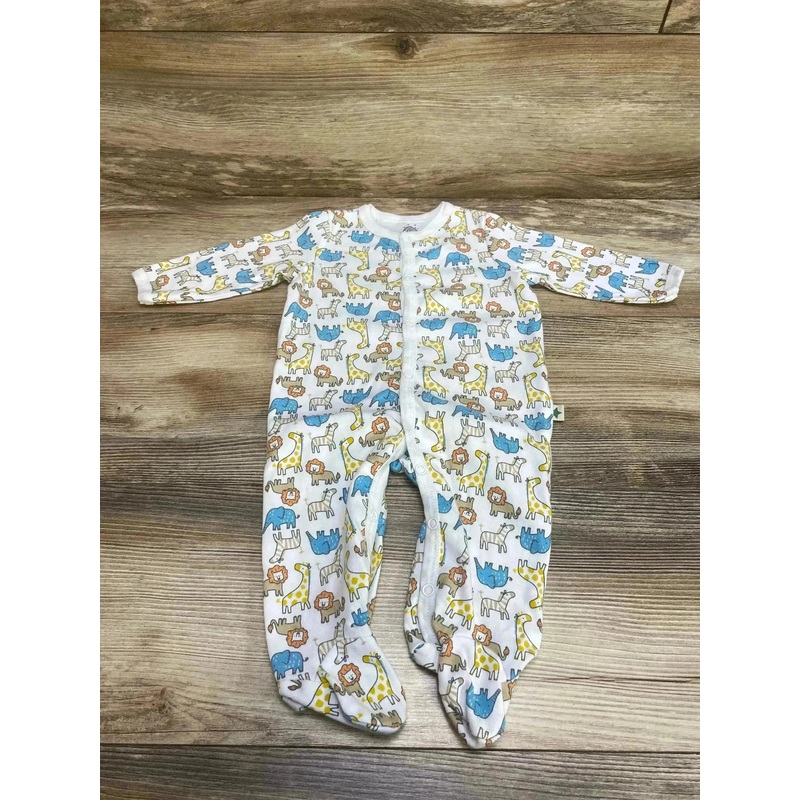 Millie & Myles Animal Print Sleeper White sz 3-6m