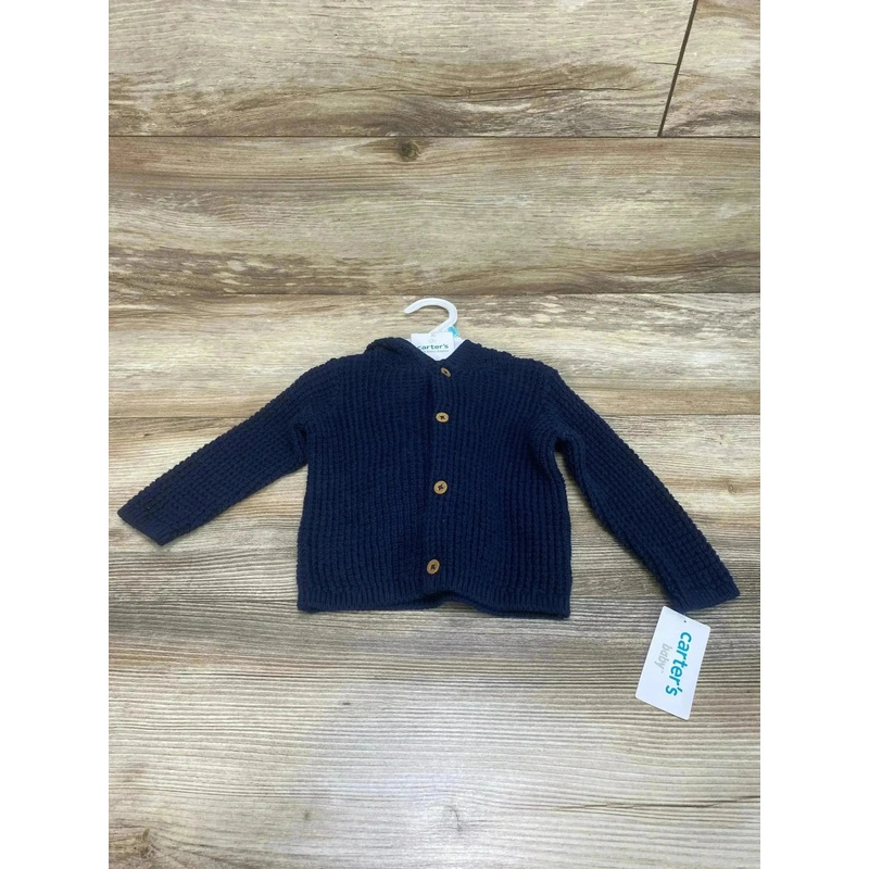 NEW Carter’s Bear Hooded Knit Cardigan Navy sz 6m