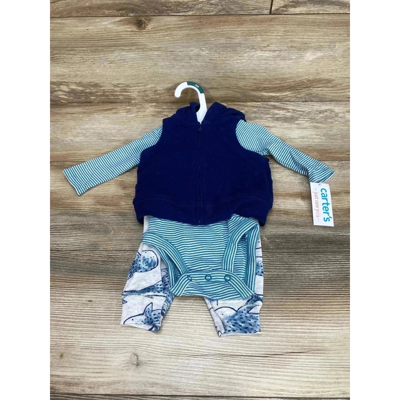 NEW Just One You 3pc Hooded Vest Set Blue sz 3m