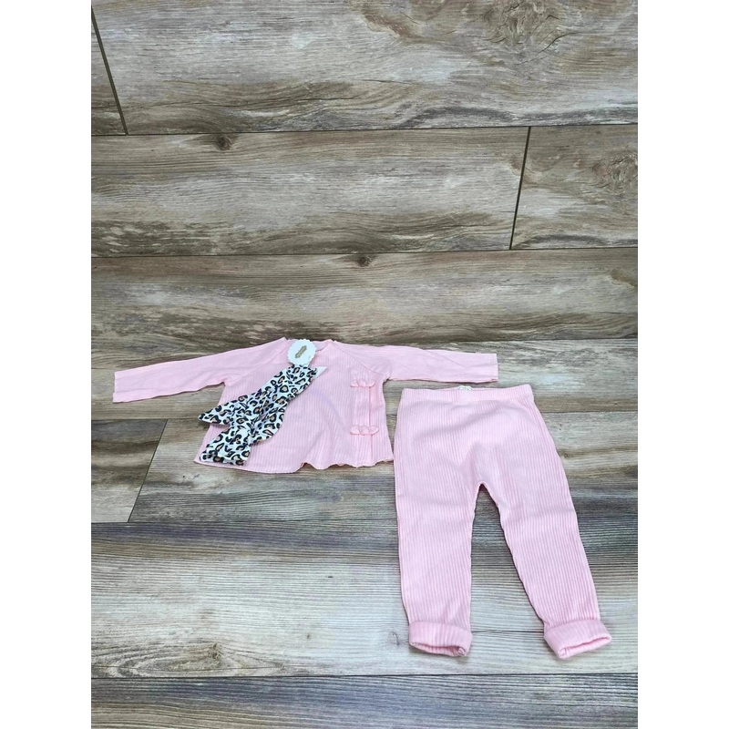 NEW Mudpie 3pc Ribbed Top Set Pink sz 6-9m