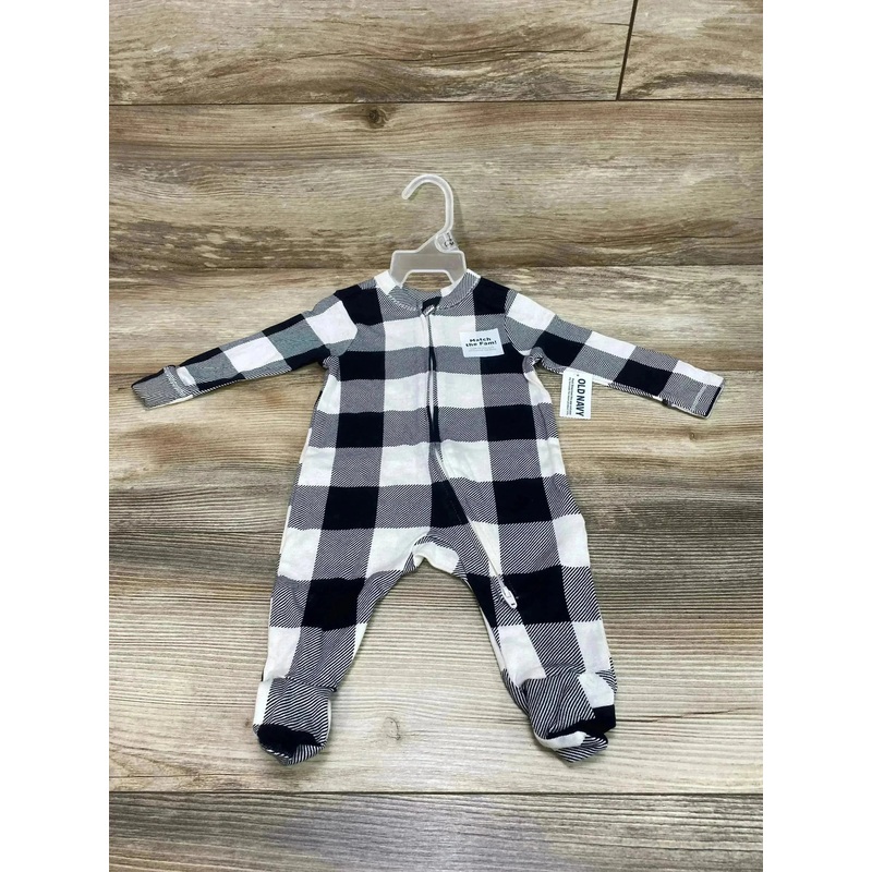 NEW Old Navy Buffalo Check Sleeper White sz 0-3m