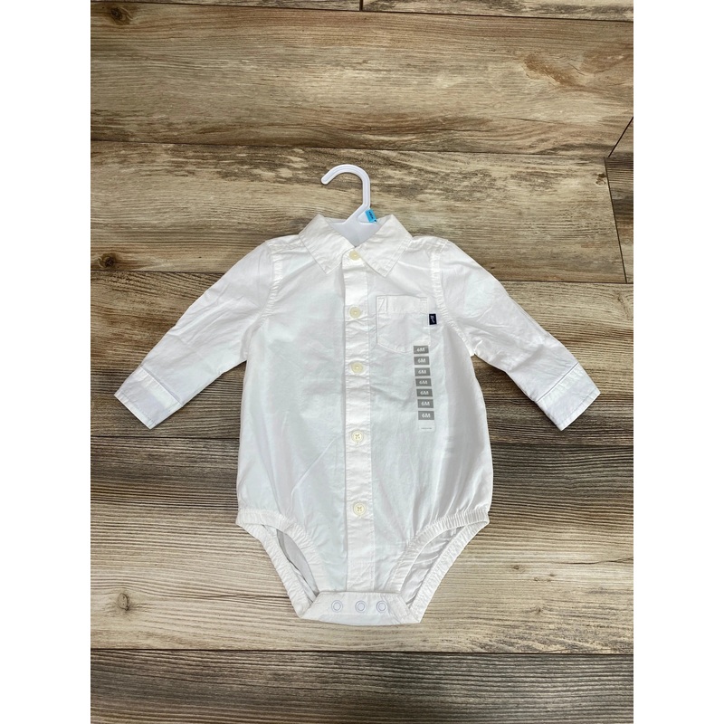 NEW OshKosh Button-Up Bodysuit White sz 6m