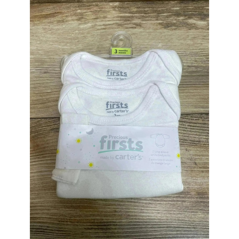 NEW Precious Firsts 2pk Long Sleeve Bodysuits White sz 3m