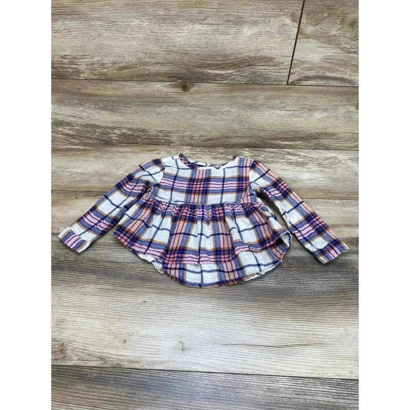 Oshkosh Plaid Top White/Pink sz 2T