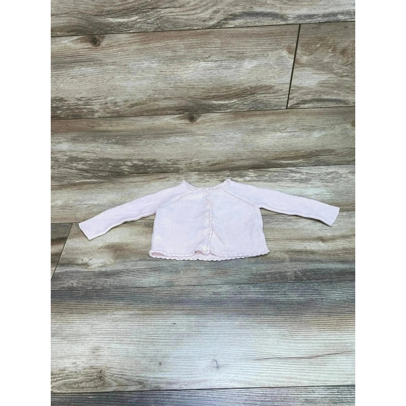Oshkosh Scalloped Sweater Knit Cardigan Pink sz 9m