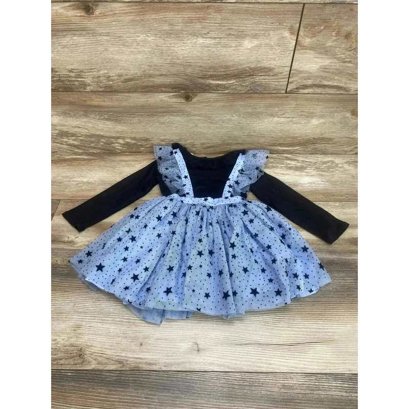 Pippa & Julie 2pc Shirt & Tulle Skirt Black/Blue sz 2T