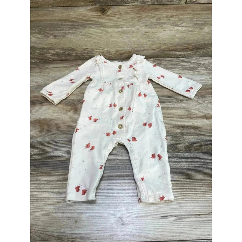 Rabbit + Bear Ruffle Skates Coverall Cream sz 6-9m