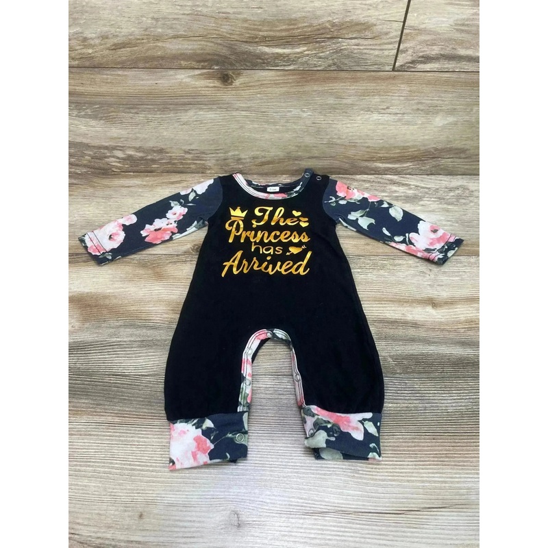 The Princess Has Arrived Coverall Black sz 0-3m