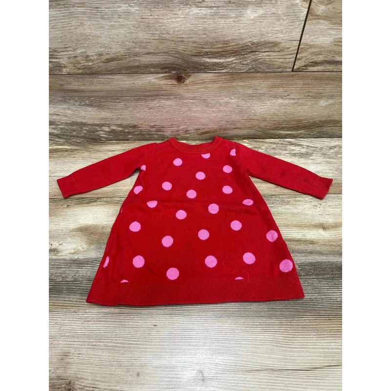 Baby Gap Polka Dot Sweater Dress Red sz 18-24m