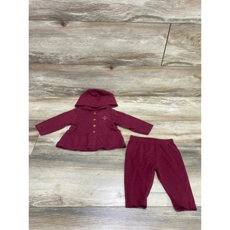 Carter’s 2pc Hooded So Sweet Cardigan & Pants Red sz 3m