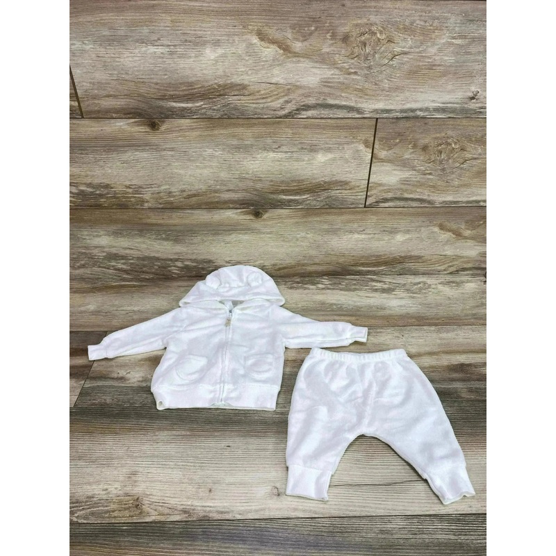 Carter’s 2pc Terry Cloth Hoodie & Pants White sz 3m