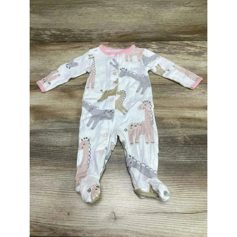 Carter’s Giraffe Print Sleeper White sz 3m