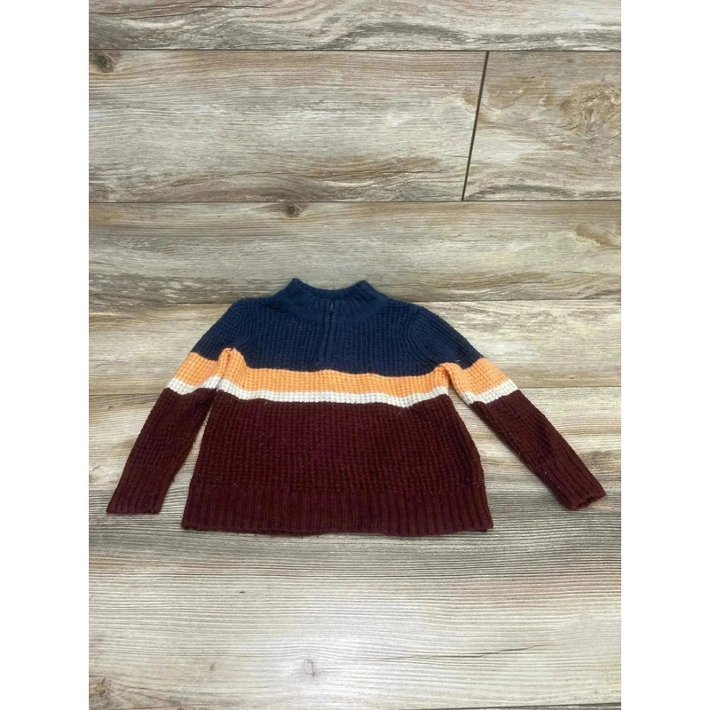 Cat & Jack 1/4 Zip Colorblock Knit Sweater Blue sz 3T