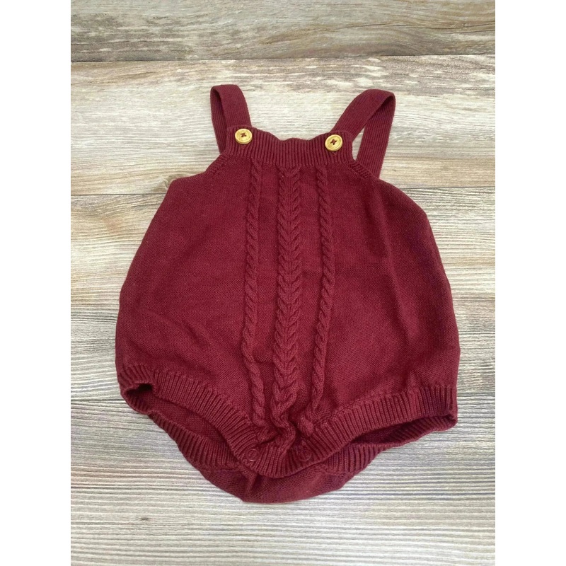 Cat & Jack Cable Knit Romper Burgundy sz 12m