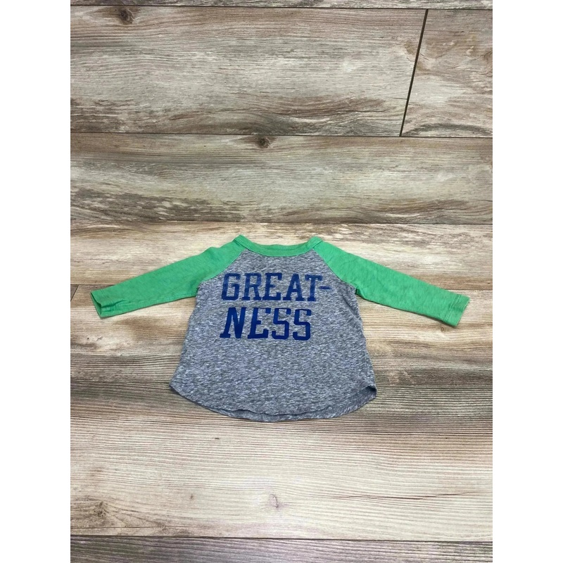 Crewcuts Like Lightning Great-Ness Raglan Shirt Green/Grey sz 2T