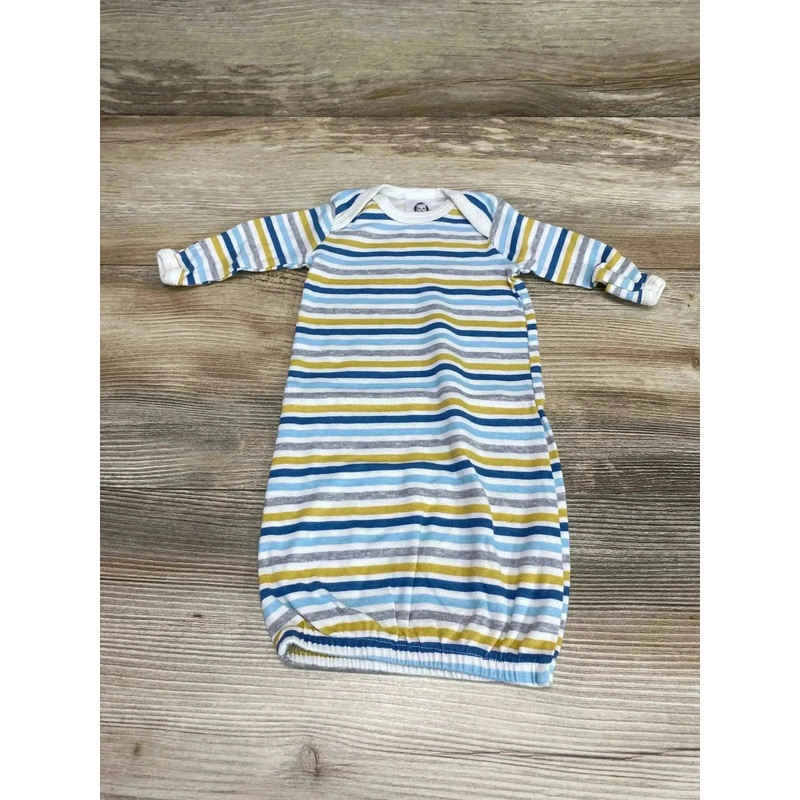 Gerber Striped Gown White sz Preemie