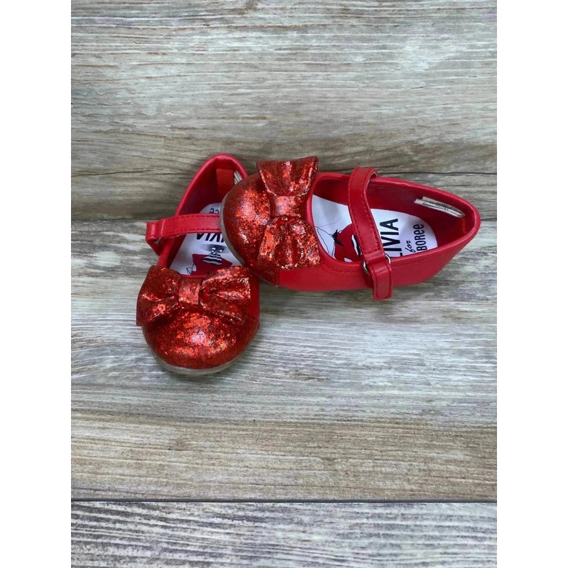 Gymboree x Olivia Glitter Ballet Flats Red Sz 4c