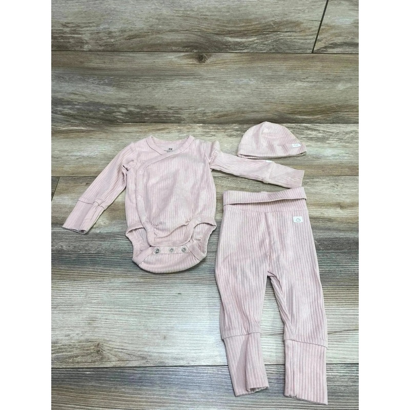 H&M 3pc Adjustable Fit Bodysuit Set Pink sz 3m