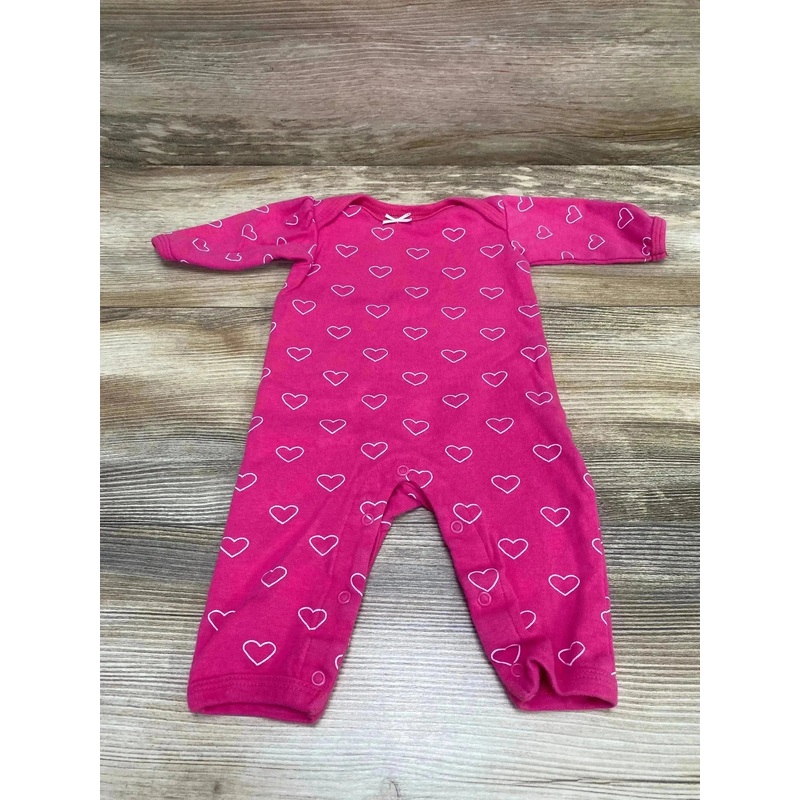 Hudson Baby Heart Print Coverall Pink sz 0-3m