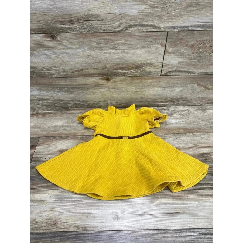 Janie and Jack Quilted Puff Sleeve Dress Yellow sz 2T