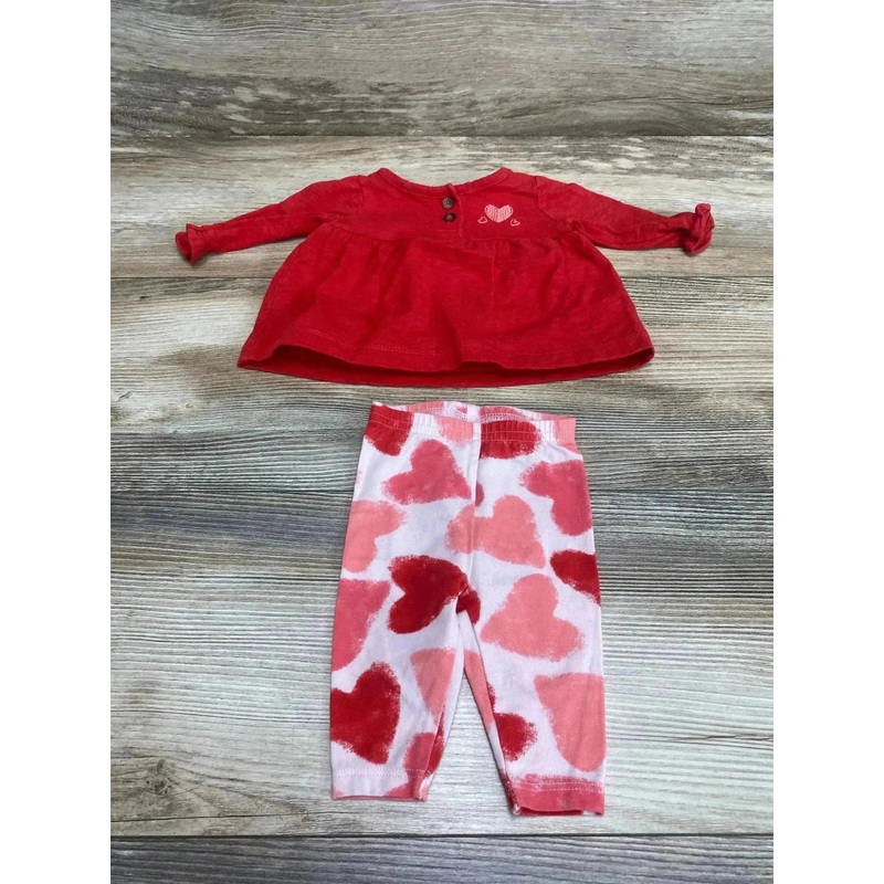 Just One You 2pc Henley Top & Leggings Red sz Newborn