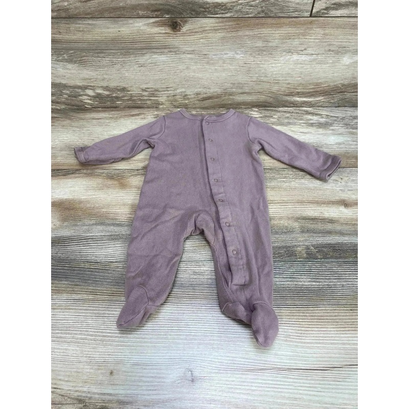 Mebie Baby Ribbed Organic Sleeper Purple sz 0-3m