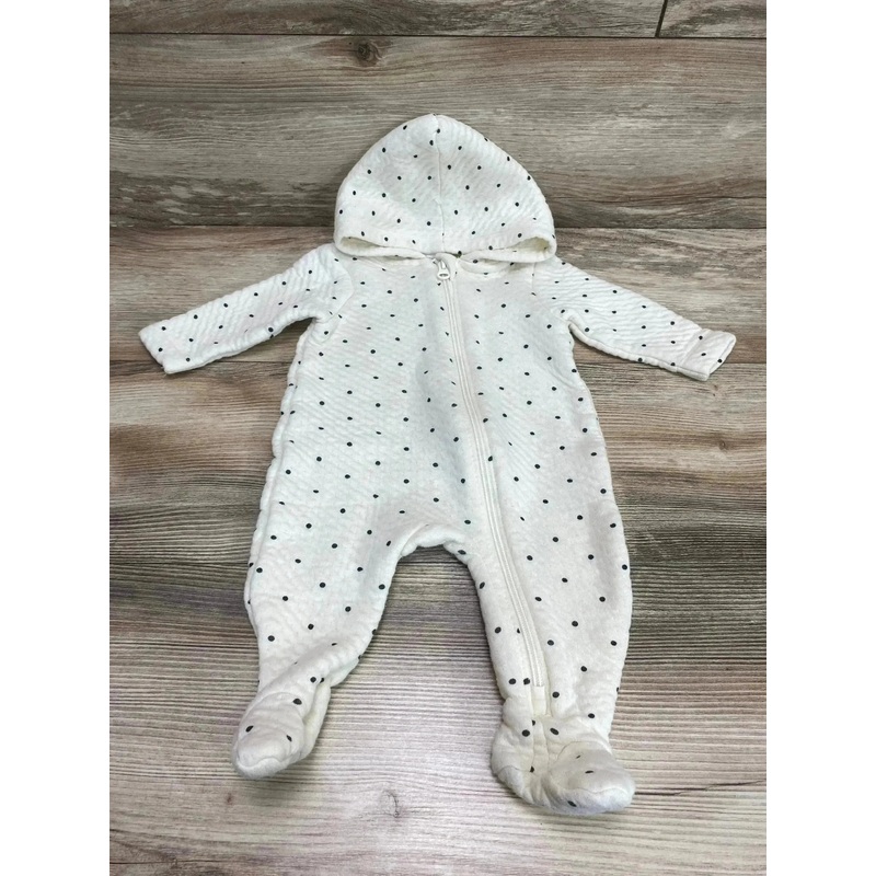 Mighty Goods Hooded Polka Dot Coverall Cream sz 3m