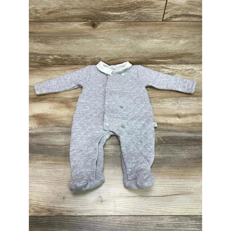Monna Rosa Grey Quilted Coverall sz 6-9m