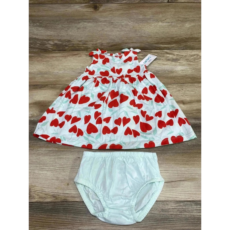 NEW Carter’s 2pc Heart Print Dress & Bloomers Blue sz 12m
