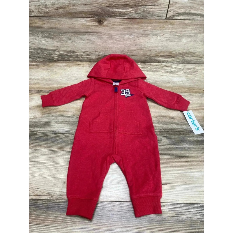 NEW Carter’s Sporty Double Knit Red Jumpsuit sz 3m