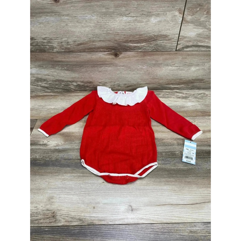 NEW Cat & Jack Ruffle Collar Romper Red sz 18m