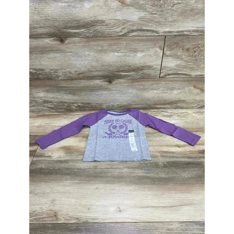 NEW Okie Dokie Here To Cause A Racket Purple/Grey Shirt sz 2T